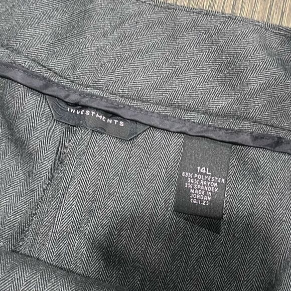 NWT Investments Barely Flare Leg Pants The PARK AVE Fit Stretch Gray 14 Long - Picture 5 of 12